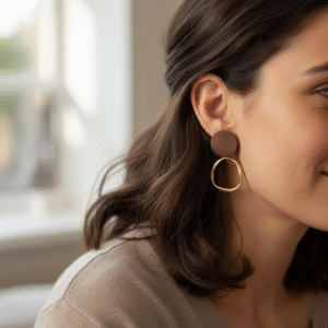 Chocolate Gold Drop Earrings