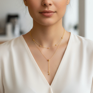 Layered Bead Lariat Necklace