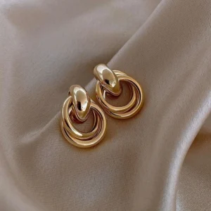 double hoop gold earrings