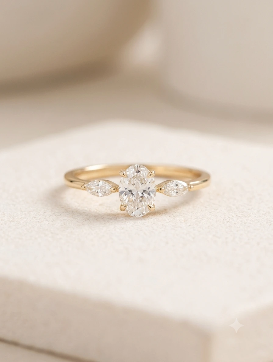 Oval Solitaire Ring - Image 2