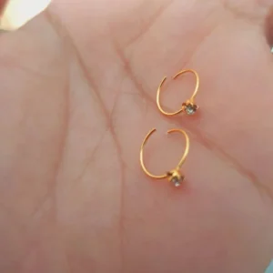 gold stone nose ring