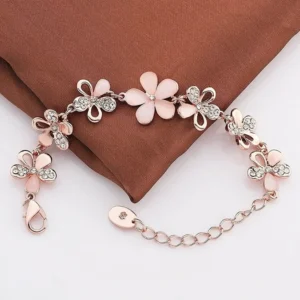 rose gold flower bracelet