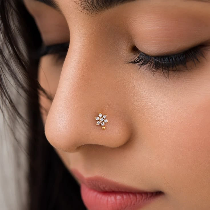 crystal nose stud