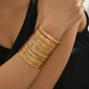 wire wrapped gold cuff