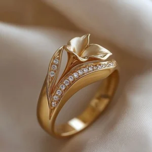 gold flower ring