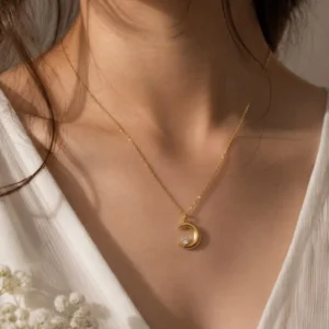celestial moon pendant necklace